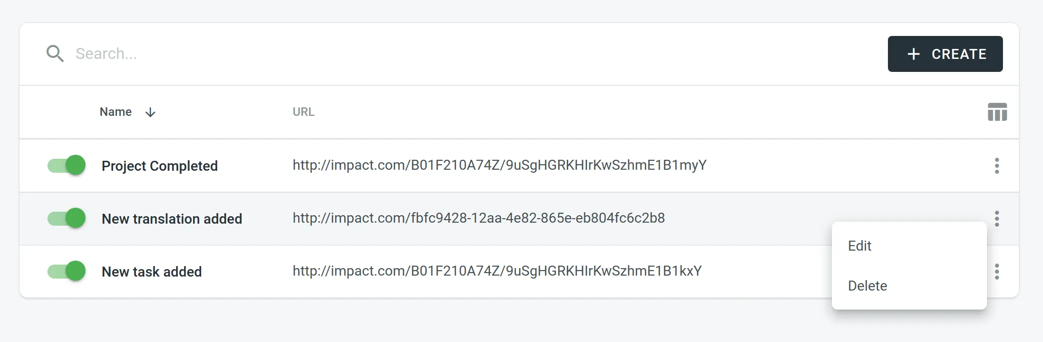 Webhooks bearbeiten oder löschen